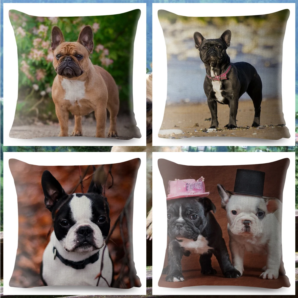 Симпатичный чехол с изображением французского бульдога для дивана украшение