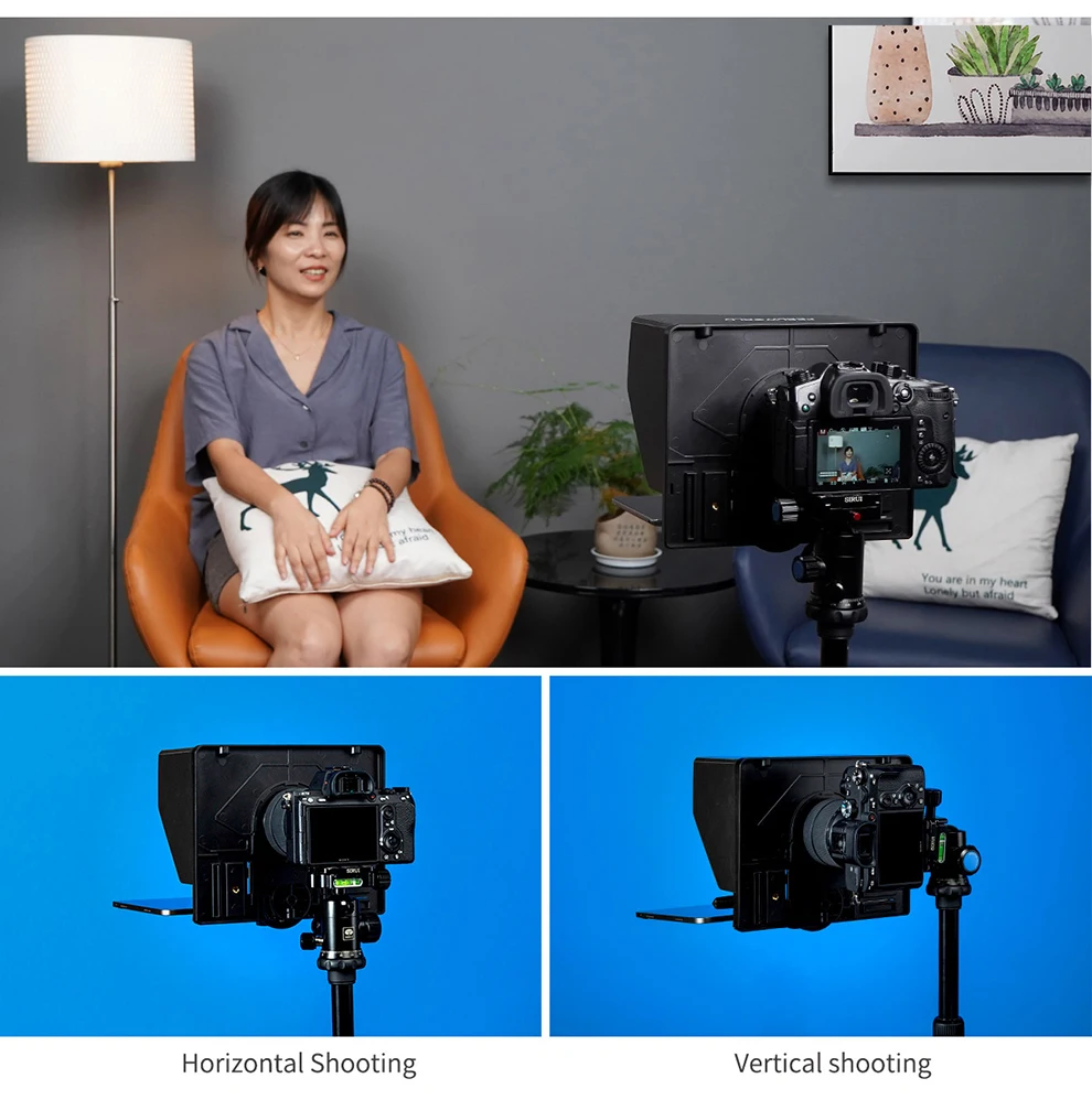 FEELWORLD TP10 Folding Teleprompter – 10-Inch for Mobile Phones, Tablets, and DSLR Cameras with Remote Control 3 FEELWORLD TP10 Folding Teleprompter – 10-Inch for Mobile Phones, Tablets, and DSLR Cameras with Remote Control - Image 3