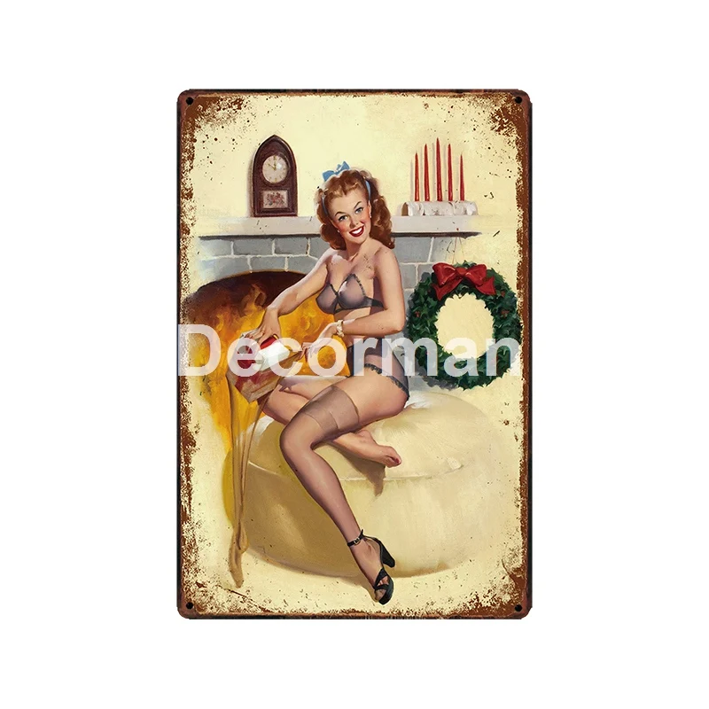 [DecorMan] спальня Леди Удача мартини моторный штифт вверх Металлические Картины Бар Паб Декор LT-1981 - Цвет: GLC-6436