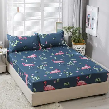 

20 Printed Elastic Rubber Band Printed Bed Sheet Polyester Soft Bed Mattress Cover Fitted Sheets Pillowcase For Home Textile