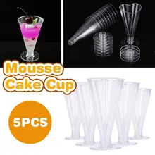 Пластиковая чашечка для смузи 5 шт одноразовые салат мороженое торт чашки для пудинга удобный прозрачный мусс молоко лето свадьба