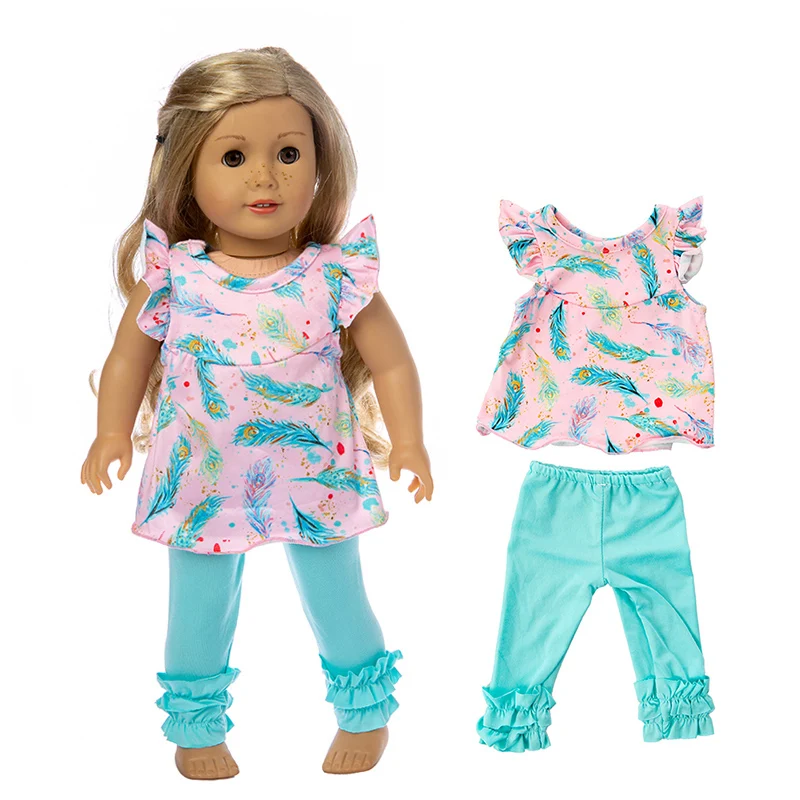 Комплект 4 в 1, спортивная одежда+ рубашка+ штаны+ бейсбольная кепка, комплект для 43 см, для новорожденной девочки, 18 дюймов, комплект одежды для куклы
