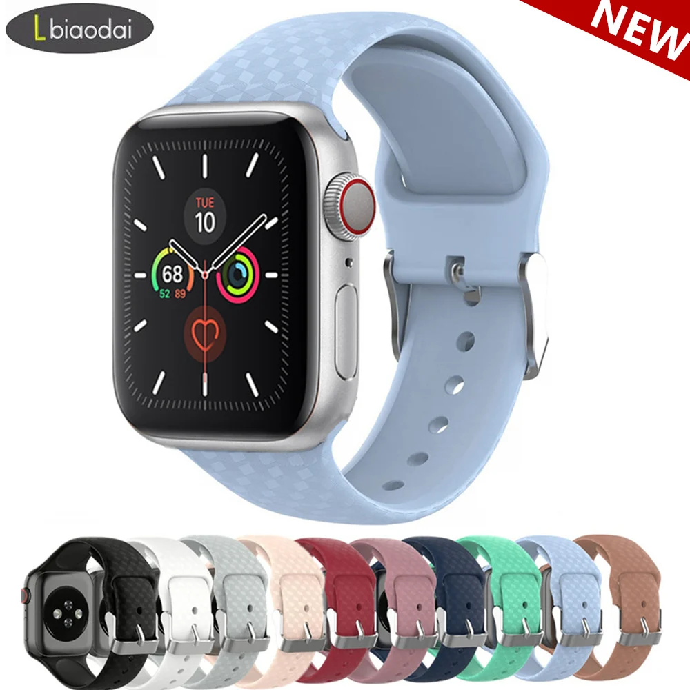 3D текстурный ремешок для Apple watch 5 ремешок 44 мм 40 мм iwatch 38 мм 42 мм спортивный силиконовый ремешок для часов Браслет Apple watch 4 3 2 1 44