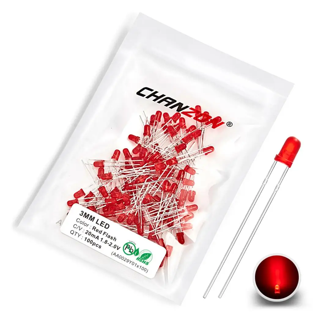 diode rouge red rouge rojo rosso rood 50 LEDs 3mm rouge limpide wtn-3-500r 