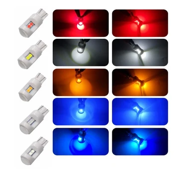 

YOLU 4 Pcs w5w Car Motorcycle display wide parking light Ceramic LED white ice blue purple yellow red lamp