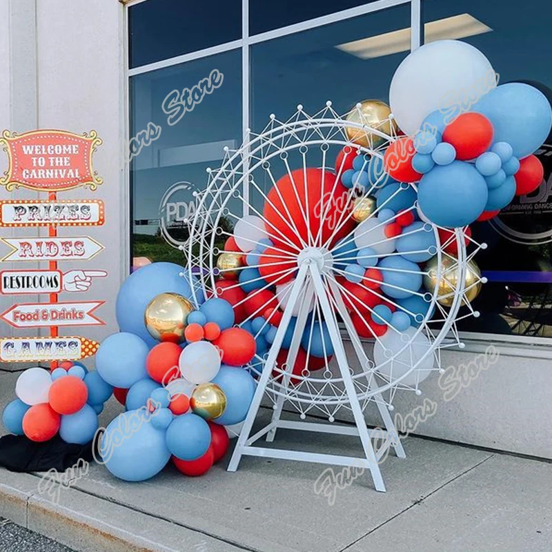 

119pcs Macaron Blue Memorial Day Party Backdrop Baby Shower Supplies Red Holiday Event Celebration Birthday Balloon Garland DIY