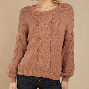 

Knitted Sweater Women Casual Pullover 2019 New O-Neck Pullover Female Twisted Jersey Jumper Pull Femme Sweaters Tops