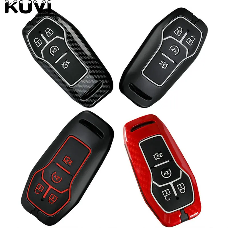 Carbon Fiber Alloy Car Remote Key Fob Shell Cover Case For Ford Fusion Mondeo Mustang F-150 Explorer Edge