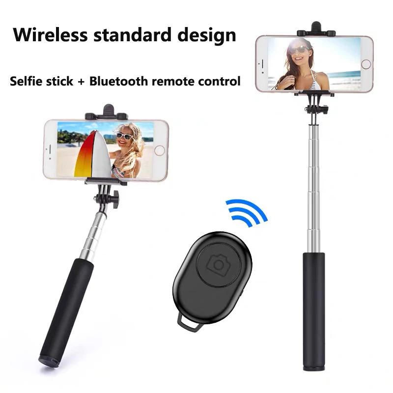 Wireless standard Универсальный беспроводной bluetooth штатив селфи палка с пультом дистанционного управления для iPhone 11 Pro samsung S10 huawei Xiaomi Мини штатив - Цвет: Wireless standard