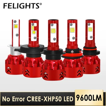 

2 Pcs Car Led Headlight 9600LM Mini Size H1 H4 H7 H9 H11 LED Headlamp HB3 9005 HB4 9006 Super Bright Bulbs 6000K Fog Light Kit