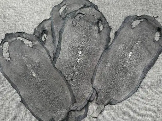 1 шт., черная настоящая кожа ската, кожа, черная кожа, толщина около 1,1 мм