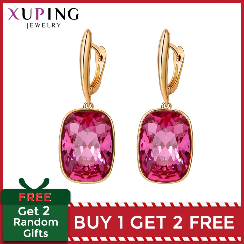 Xuping Роскошные ювелирные изделия кольца серьги кристаллы Swarovski Бесплатная