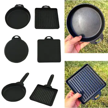 

Mini Frying Pan Non-stick Cast Iron Bakeware Barbecue Tools Camping Tableware For Outdoors Camping Picnic