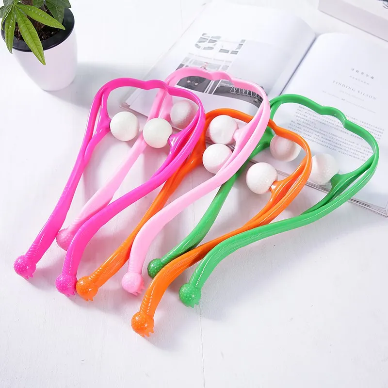 Dual Trigger Point Self-Massager Tool Pressure Relieve Home Office U-Shaped Hand Roller Manual Neck And Shoulder Therapeutic