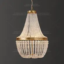 Винтажная Золотая люстра освещение K9 Хрустальная бусина подвесная люстра Ретро подвесные светильники для гостиной спальни кухни столовой