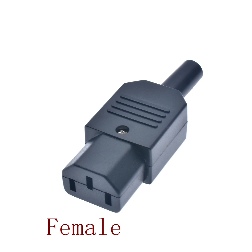Прямой Кабельный разъем IEC C13 C14 10 А 250 В черный розетка и штекер питания 3