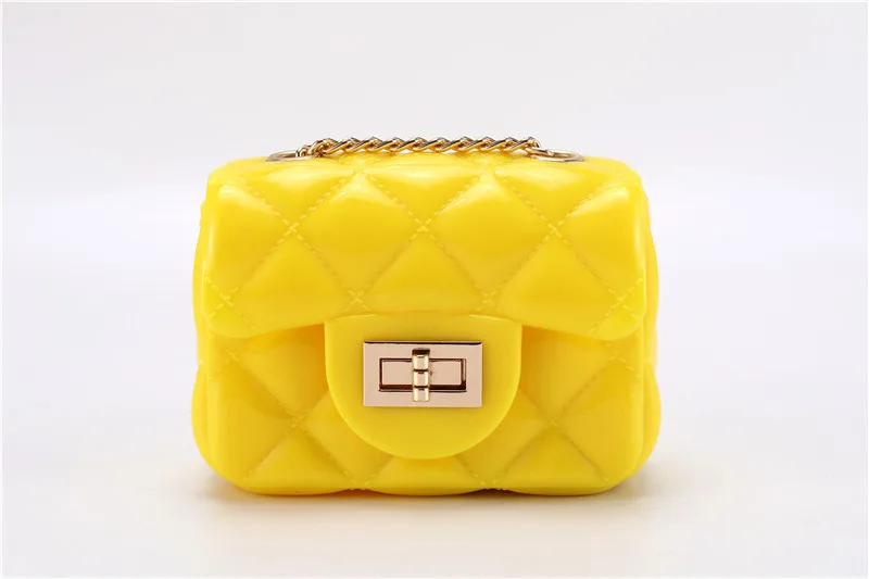 KAFVNIE/Лидер продаж, детская Желейная сумка 12,5 см, размер r, для девочек, ПВХ яркий цвет, сумка на плечо, силиконовая сумка, пляжная сумка, сумка, кошелек - Цвет: yellow