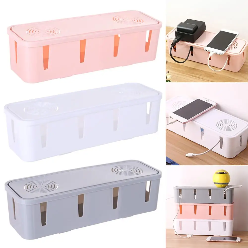 

Cable Storage Box Table Top Socket Storage Box Power Strip Fixed Take-Up Box Power Cord Socket Data Cable Storage Finishing Box