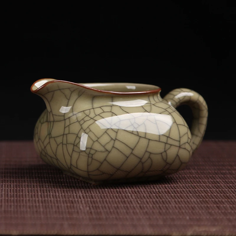 Керамический чайный сервиз Longquan celadon fair cup ice crack, кунг-фу, чайный сервиз с нулевым сочетанием, чайный сервиз, общая чашка, форма, чашка для чая - Цвет: D
