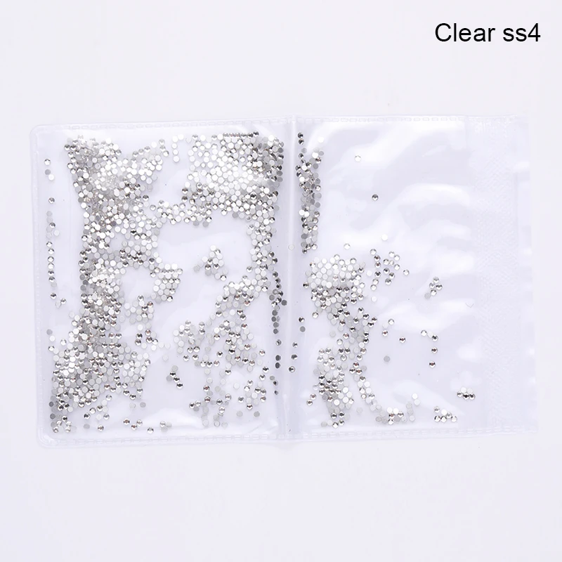 Clear SS4 1440 шт. Стразы с плоской задней поверхностью и AB для украшения ногтей, обуви и танцевального платья - Цвет: Clear SS4