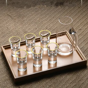 

Liquor Dispenser Set Glass Small One-piece Wine Cup 2 Two Bullet Glasses Red Wine White Wine Glass Home Gift Box
