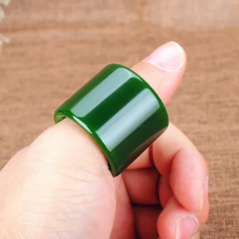 

Drop Shipping Men's Rings Natural Green Jades Thumb Rings 2019 Gift for Men Fashion Jewelry