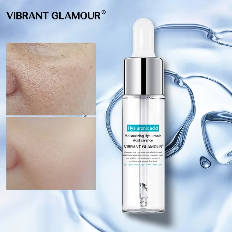 VIBRANT GLAMOUR Hyaluronic Acid Face Serum Cream Shrink Pores Moisturizing Dry Rough Skin Essence Anti Acne Whitening Skin Care