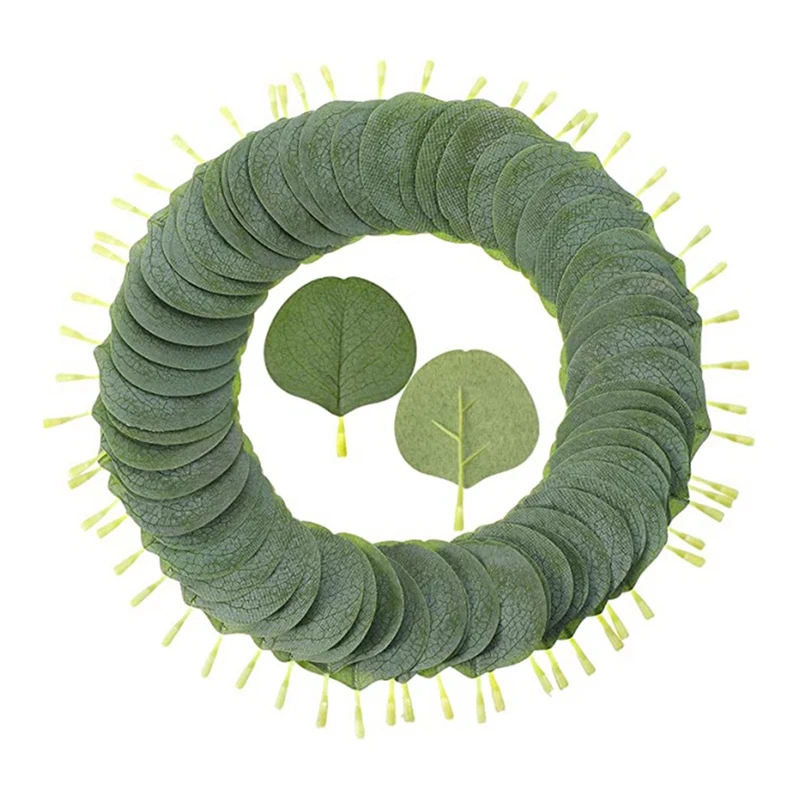 200 Pieces Bulk Artificial Eucalyptus Leaves Fake Greenery Silk Faux Silver Dollar Plant For DIY |