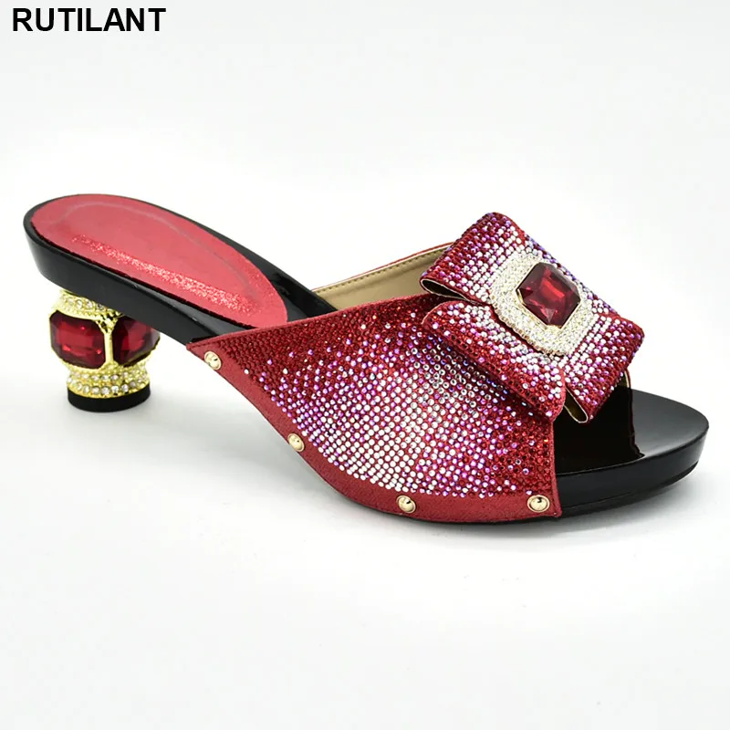 High-Heeled Shoes Party Pumps African Summer Women Luxury Nigerian