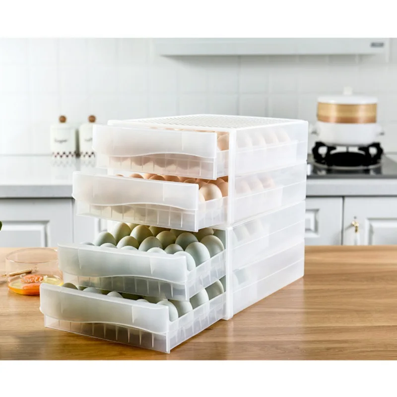 60 сетки большой Ёмкость ящик для хранения Тип двойной Слои коробка для яиц для Портативный Кухня хранения свежесть коробка Кухня аксессуары