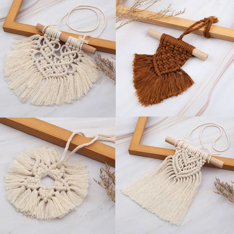 Nordic Baby Cotton Tassels Wall Hanging Toy Handmade Macrame Home Decor Retro Handcrafted Pendent Girls Kids Chilren Room Decor rainbow wall hanging decor