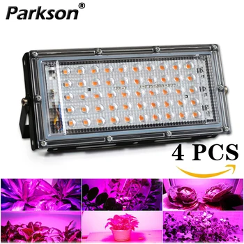 

4PCS LED Grow Light PhytoLamp For Plants 50W AC 220V Flower Seeding Full Spectrum Tent Lamp Indoor Outdoor Floodlight Grow Box