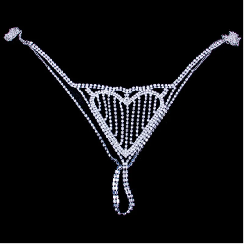 Цепочка для тела со стразами ожерелье пикантная цепочка для бра и Бикини Топ для женщин сексуальное нижнее белье с кристаллами стринги прозрачные трусики украшение для тела подарок