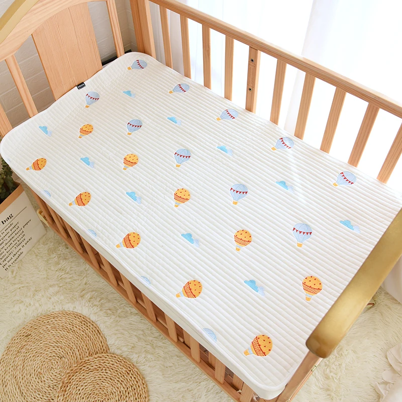 Korean Baby Cot Crib Quilted Sheet Cotton Bear Star Lemon Balloon Embroidered Kids Infant Children Toddler Sheets Bed Linen