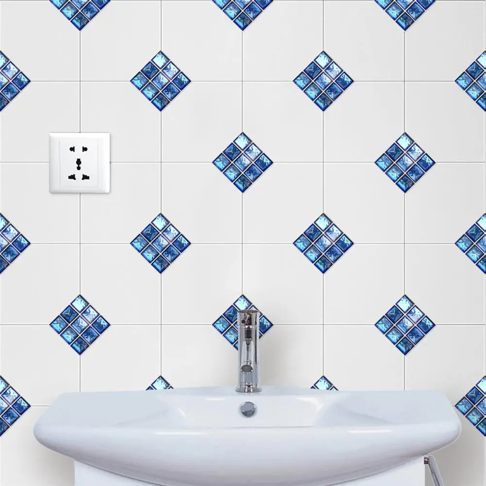 18PCS/Pack Self Adhesive Tile Sticker DIY Kitchen Bathroom Flooring Wall Decoration for Tiles Walls Floors Cabinets Drawers 30E