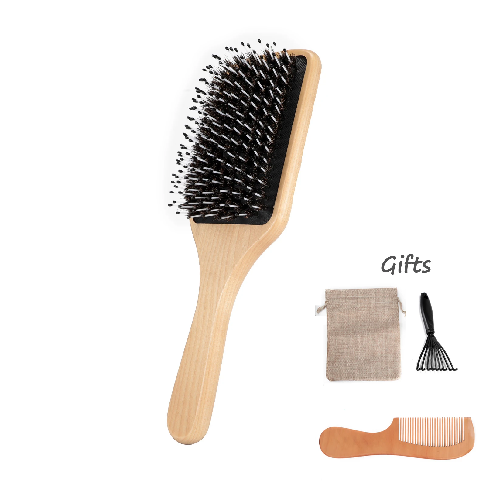 1 комплект расческа для ухода за волосами Щетка массажная деревянная спа