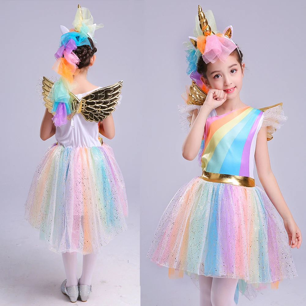 Girls-Dress-Rainbow-Unicorn-Party-With-Headband-Halloween-Christmas-Cosplay-Costume-Kids-2018-Summer-Dress-Party