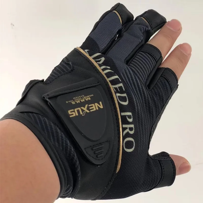 2021 Summer Soft Genuine Leather Fishing Gloves for Men Fire Blood Thin Breathable 3 Finger Cut Fishing Mittens GL-141T