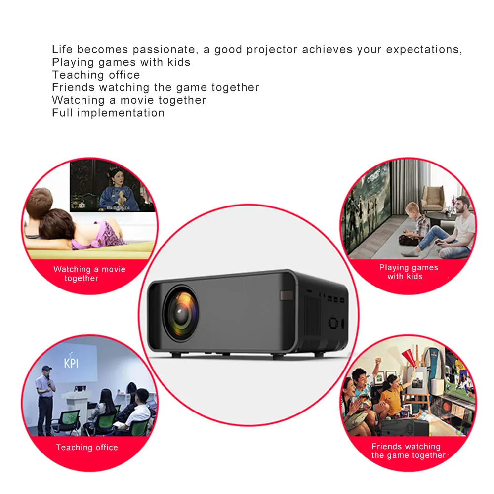 W80 HD домашний проектор HDMI/AV/USB/SD/VGA Поддержка Dolby звуковой кабель/wifi беспроводной же экран версия проектора для домашнего кинотеатра