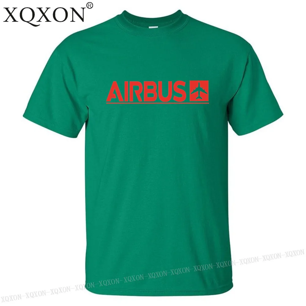 XQXON-, новые Забавные футболки, летние мужские хлопковые футболки, мужские футболки с принтом Airbus, K712 - Цвет: Green