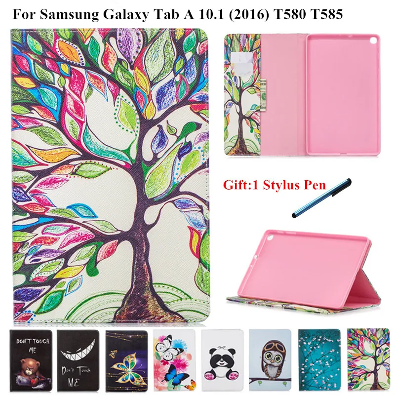 Чехол из ПУ кожи для планшета Samsung Galaxy Tab A 6 10 1 Модный чехол с рисунком 2016 T580