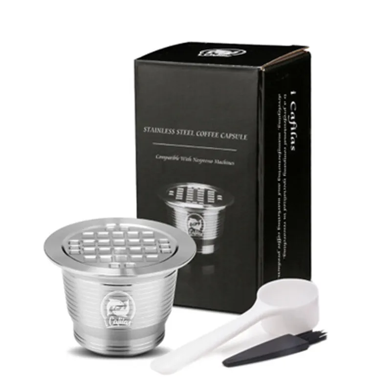 

iCafilas Nespresso Refillable Coffee Capsule Pod Stainless Steel Espresso Coffee filters and Tamper Wholesale