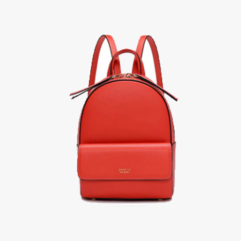 Роскошный женский мини-рюкзак из натуральной кожи для девочек, милые рюкзаки, женский маленький элегантный рюкзак через плечо, сумка Sac A Dos Femme - Цвет: Brick red-17cm