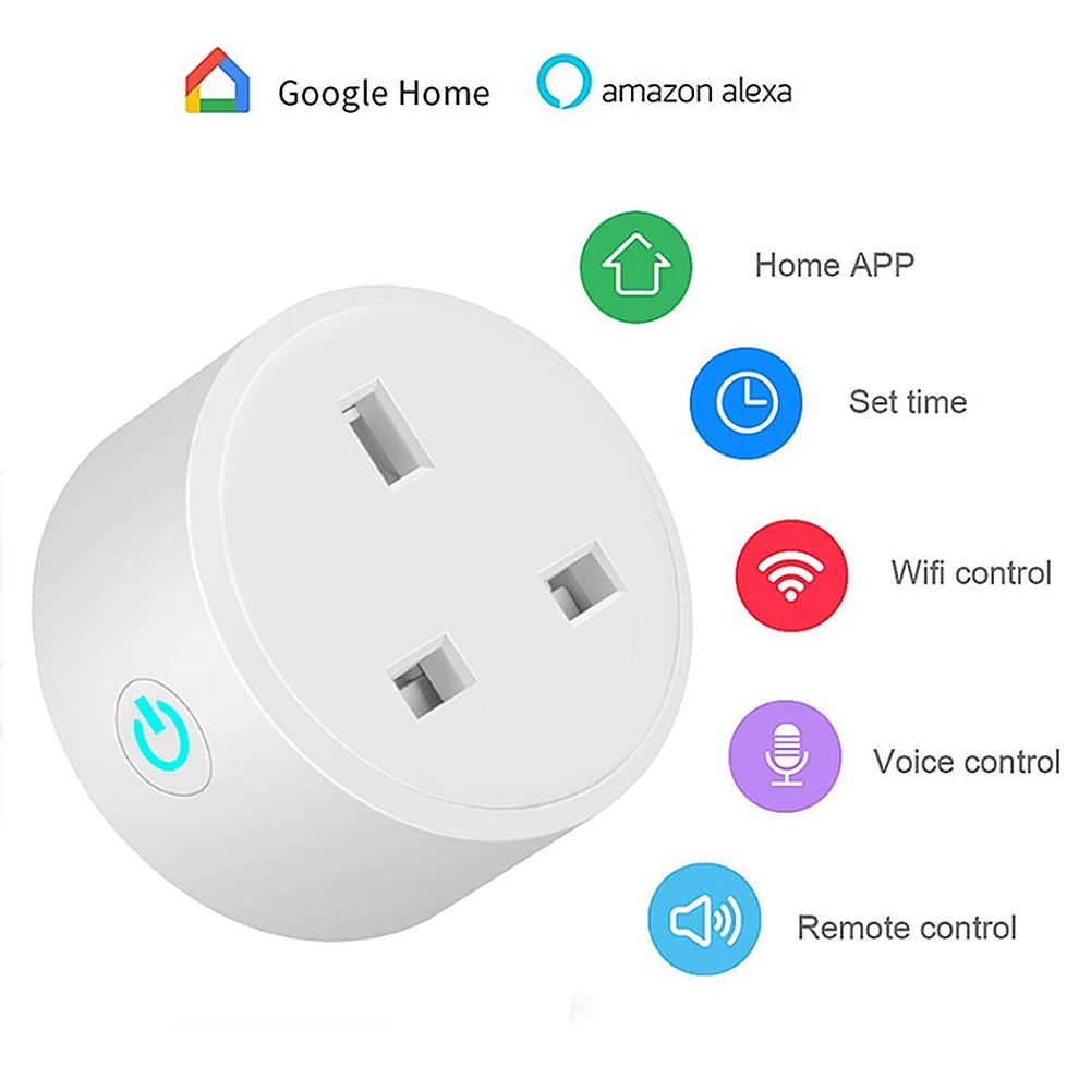 

Mini Wifi Smart Plug With Power Monitor Universal Wifi Wireless Smart Socket Outlet with Google Home Alexa Voice Control