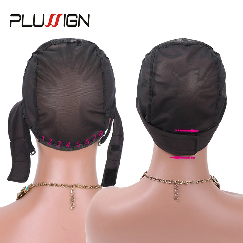 Wig Caps Wig Accessories Plussign Big Hole Headband Wig Cap For Crochet Braid Making Wigs Ventilating With Grip Headband
