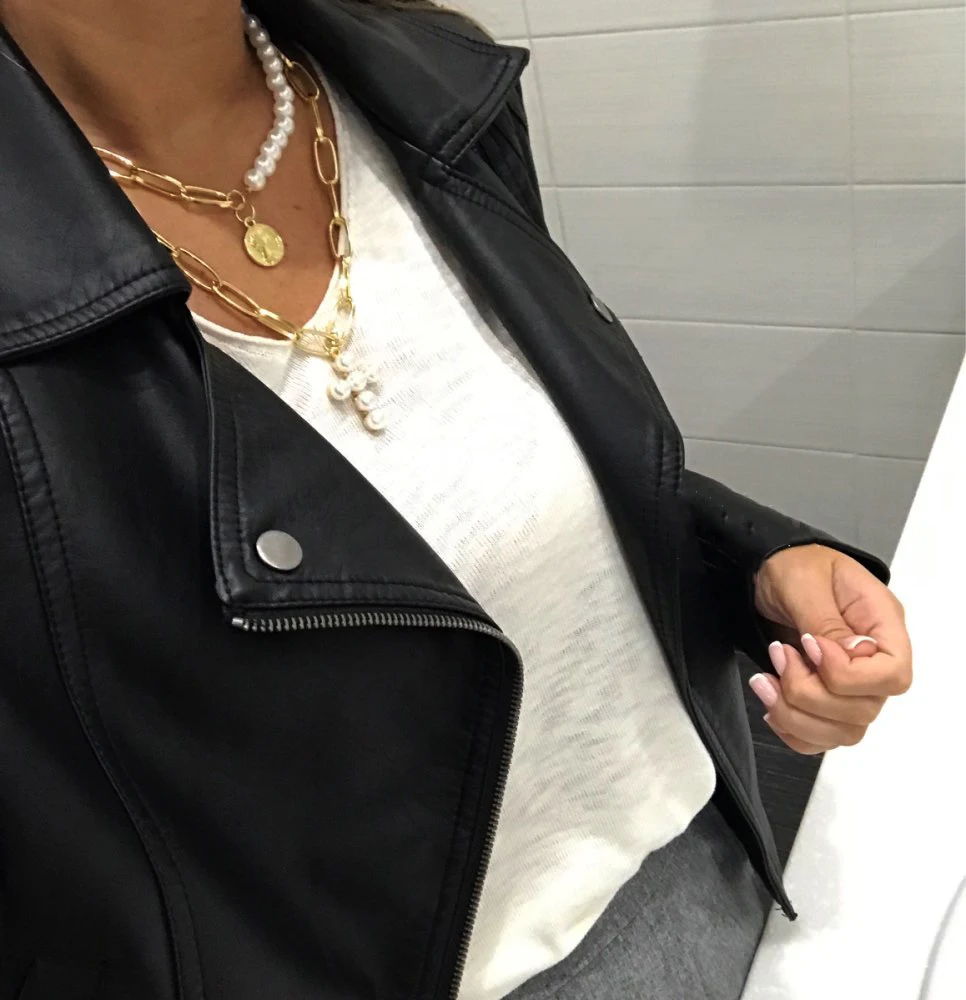 Винтажное ожерелье-чокер с крестом и жемчугом для женщин воротник 2020 Двухслойное