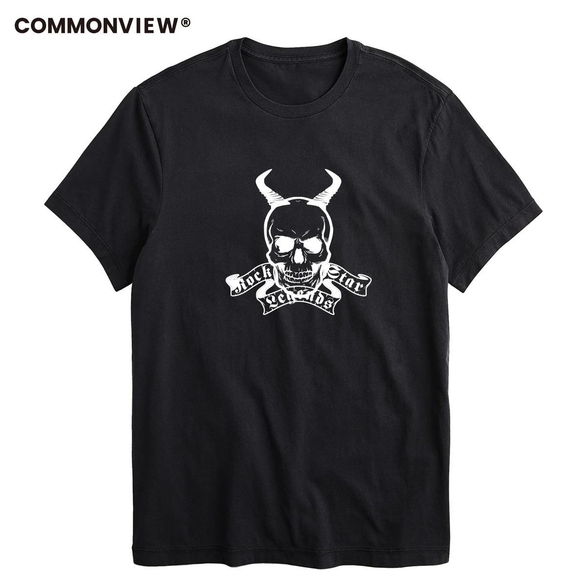 COMMONVIEW хлопковые повседневные мужские футболки с черепом качественная модная