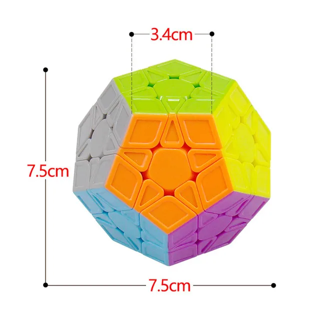 Megaminx Magic Cube 3x3 Stickerless Dodecahedron Speed Cubes Brain Teaser Twist Puzzle Toy 6