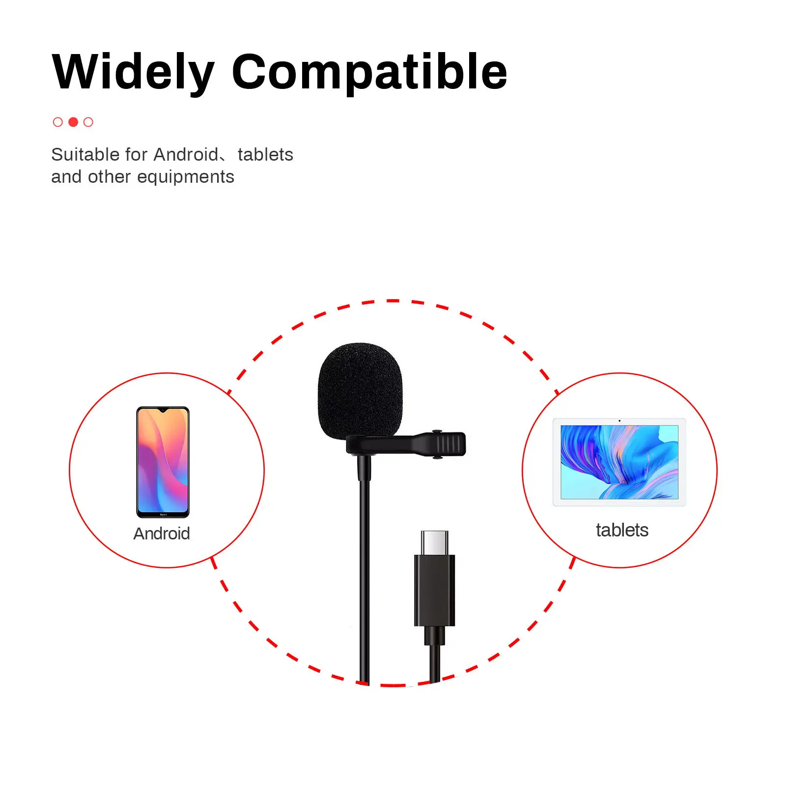 Litufoto-VV10 Interface Type-C/3M Mini USB Microphone Lapel Lavalier PC / Phone / Camera Mic Portable for iPhone Laptop Computer
