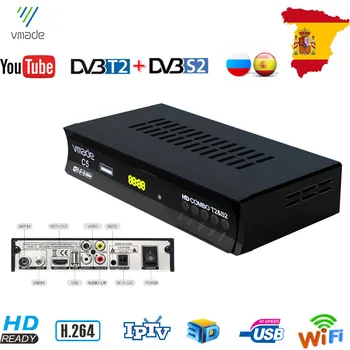 

Digital Terrestrial Satellite TV Receiver Combo IPTV Box DVB-T2 DVB-S2 Full HD 1080P TV Tuner Support Biss Cccam AC3 For Europe